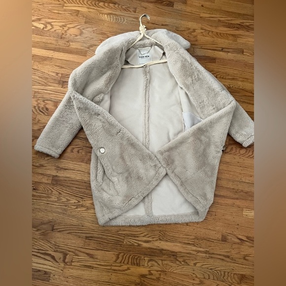 Ever New Cream Teddy Cozy Plush Jacket - size 0 - Picture 8 of 11